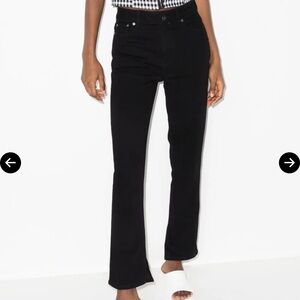 GANNI Women's Beksi Stretch Straight-Leg Jeans Black